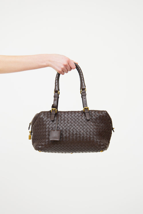 Bottega Veneta Brown Montaigne Boston Bag