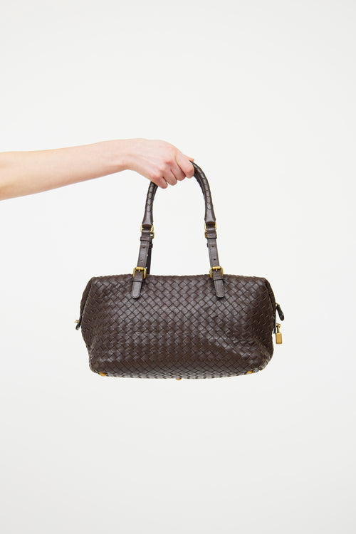 Bottega Veneta Brown Montaigne Boston Bag