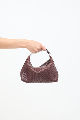 Bottega Veneta Brown Intrecciato Leather Snap Handle Bag