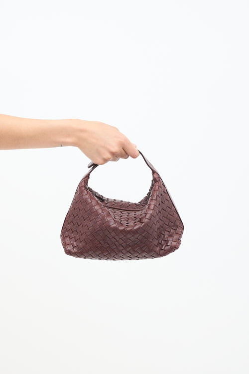 Bottega Veneta Brown Intrecciato Leather Snap Handle Bag