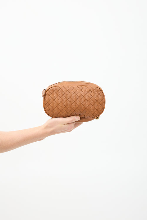 Bottega Veneta Brown Leather Intrecciato Belt Bag