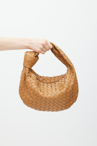 Bottega Veneta Brown Leather Intrecciato Teen Jodie Bag