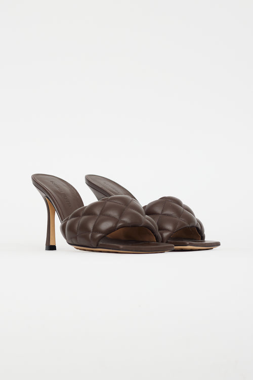 Bottega Veneta Brown Leather Padded Mule