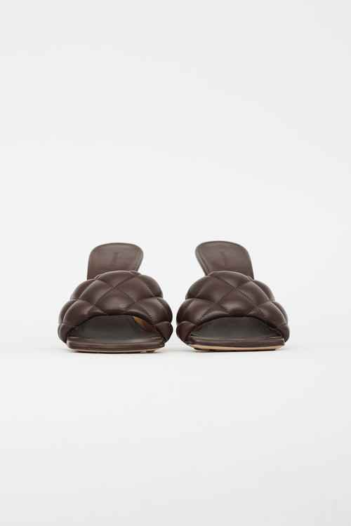 Bottega Veneta Brown Leather Padded Mule