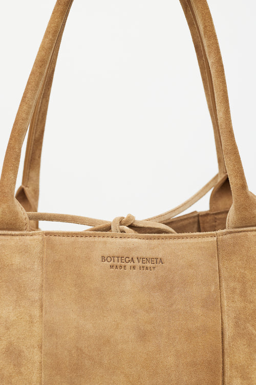 Bottega Veneta Brown Suede Medium Arco Tote Bag