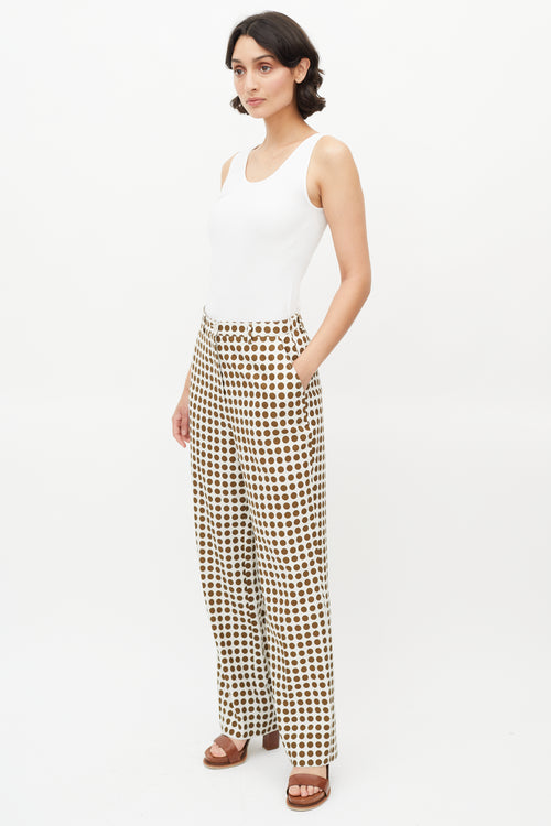 Bottega Veneta Cream 
Brown Dots Trouser