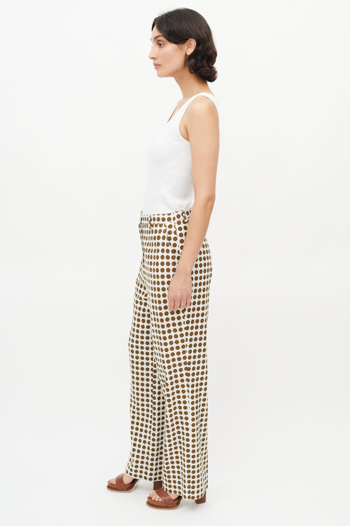 Bottega Veneta Cream 
Brown Dots Trouser