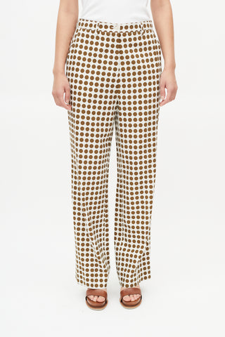 Bottega Veneta Cream 
Brown Dots Trouser