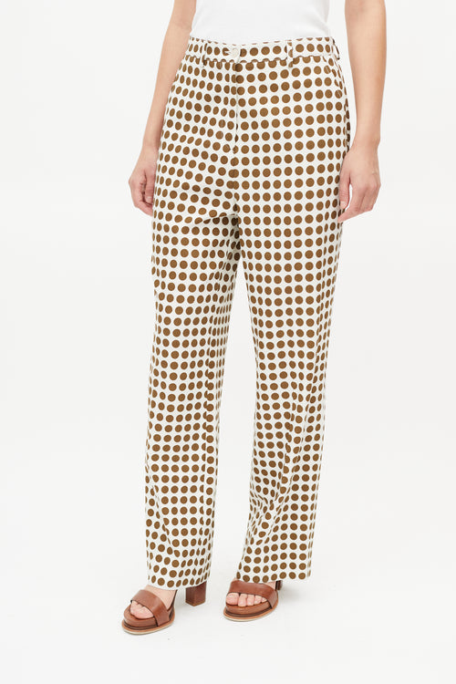 Bottega Veneta Cream 
Brown Dots Trouser