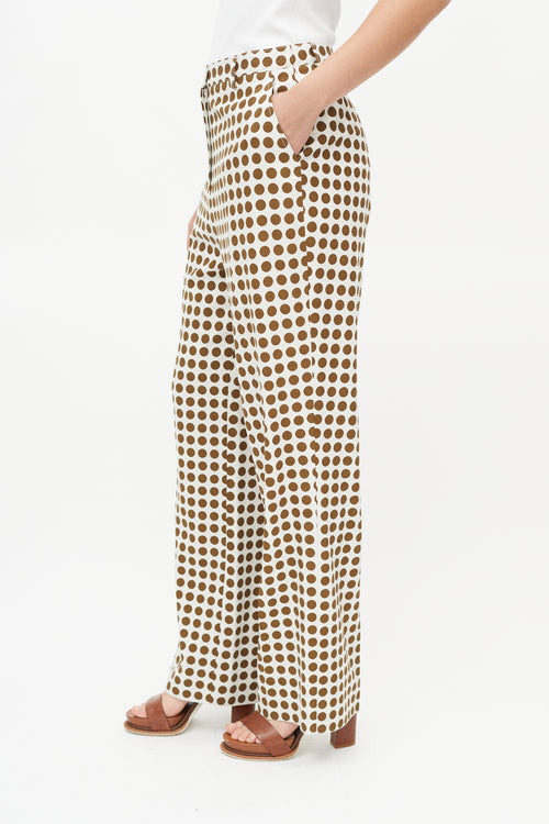 Bottega Veneta Cream 
Brown Dots Trouser