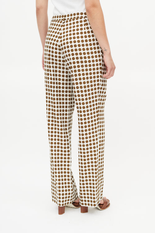 Bottega Veneta Cream 
Brown Dots Trouser