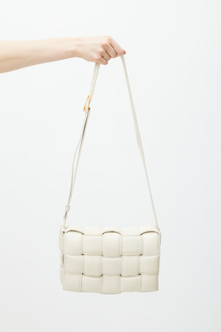 Bottega Veneta Cream Leather Padded Cassette Bag