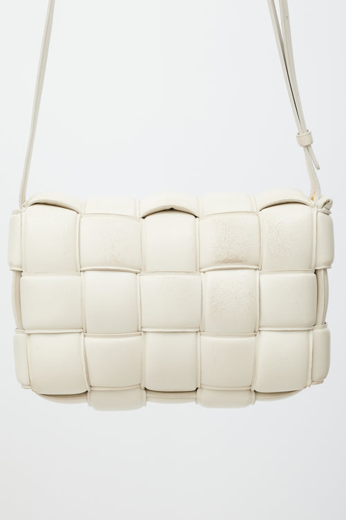 Bottega Veneta Cream Leather Padded Cassette Bag