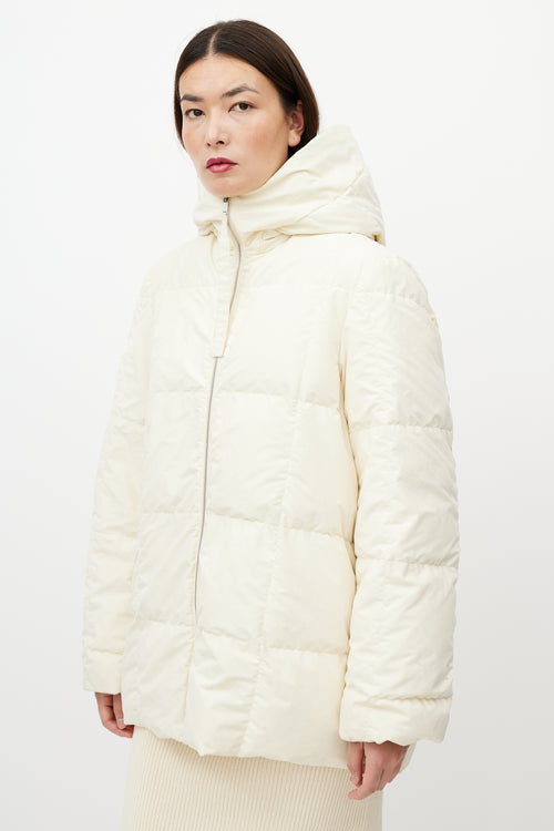 Jil Sander Cream Down Puffer Jacket