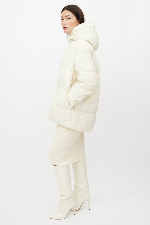 Jil Sander Cream Down Puffer Jacket