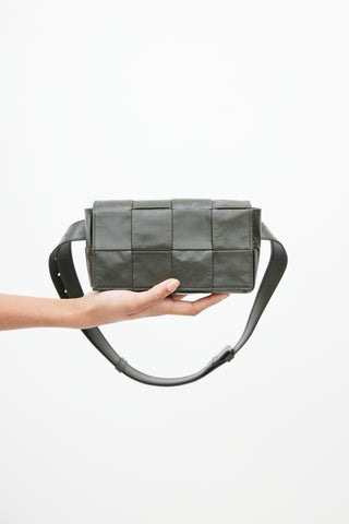 Bottega Veneta Dark Green Cassette Leather Bag