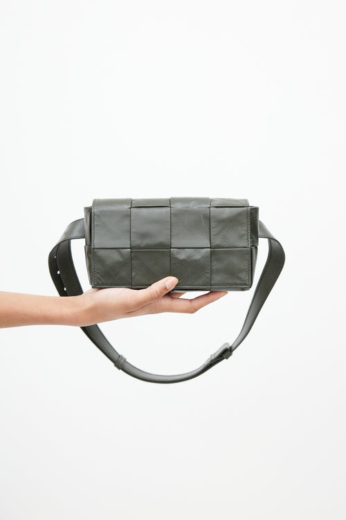 Bottega Veneta Dark Green Cassette Leather Bag