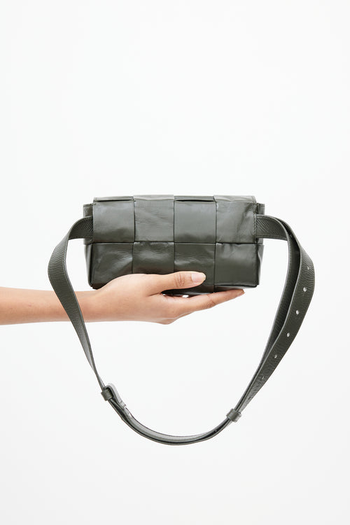 Bottega Veneta Dark Green Cassette Leather Bag