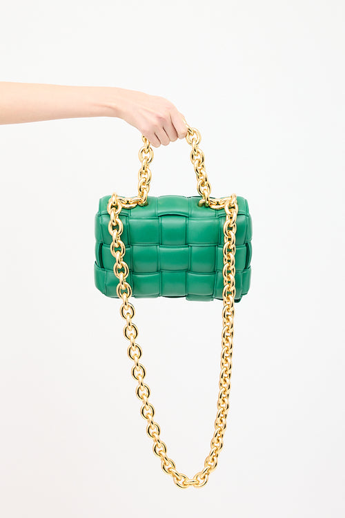 Bottega Veneta Green Padded Leather Chain Cassette Bag