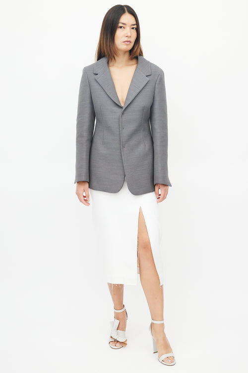 Bottega Veneta Fall 2019 Grey Wool Structured Blazer