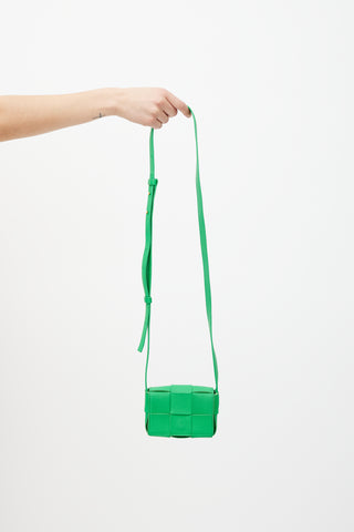 Bottega Veneta Green Candy Cassette Intreccio Leather Bag