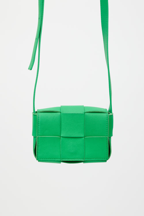 Bottega Veneta Green Candy Cassette Intreccio Leather Bag