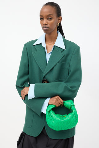 Bottega Veneta Green Intrecciato Leather Mini Jodie Bag