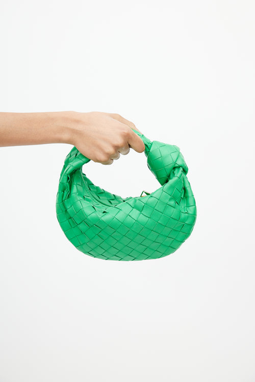 Bottega Veneta Green Jodie Intrecciato Leather Bag