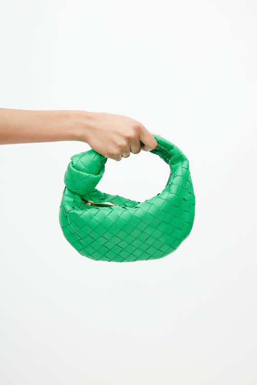 Bottega Veneta Green Jodie Intrecciato Leather Bag