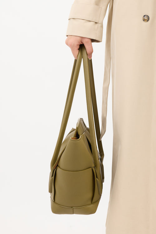 Bottega Veneta Green Leather Medium Arco Bag