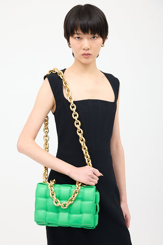 Bottega Veneta Green Padded Leather Chain Cassette Bag