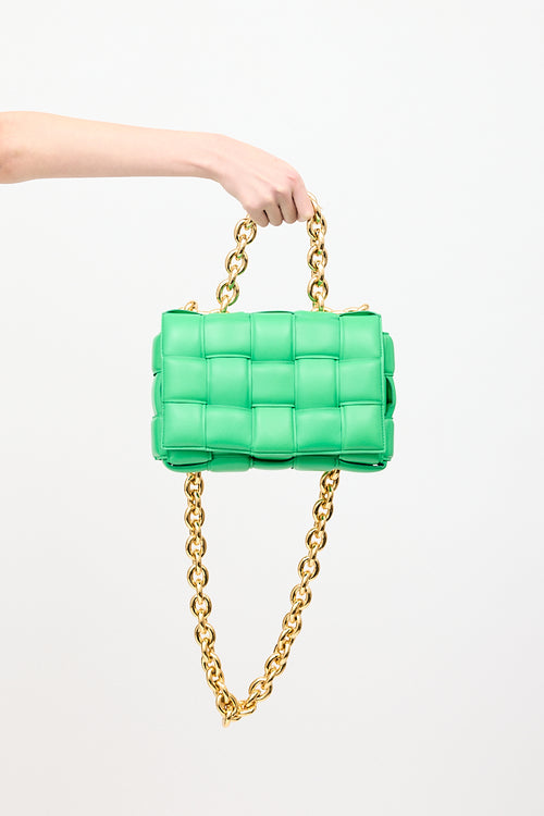 Bottega Veneta Green Padded Leather Chain Cassette Bag