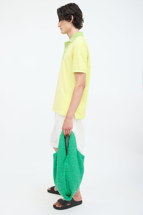 Bottega Veneta Green Terry Woven Tote Bag