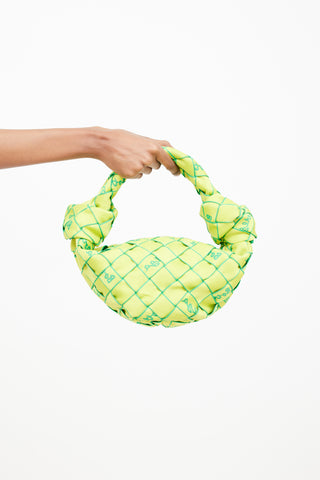 Bottega Veneta Green Woven Embroidered Jodie Bag