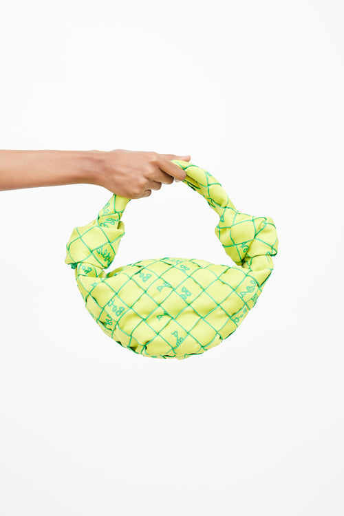 Bottega Veneta Green Woven Embroidered Jodie Bag