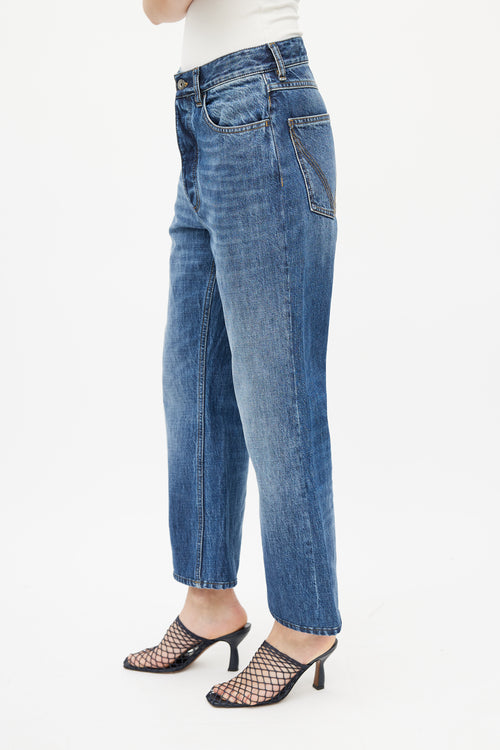 Bottega Veneta Medium Wash Denim Straight Leg Jean