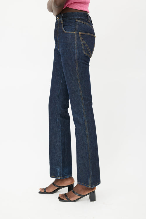 Bottega Veneta Medium Wash Flared Jeans