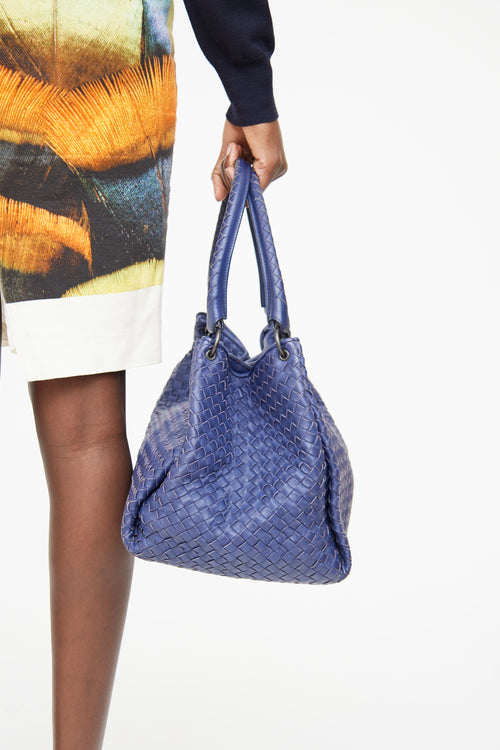 Bottega Veneta Navy Nappa Parachute Bag