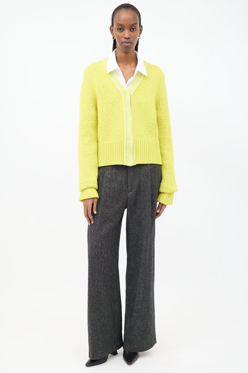 Bottega Veneta Yellow Wool 
Cashmere Knit Cardigan