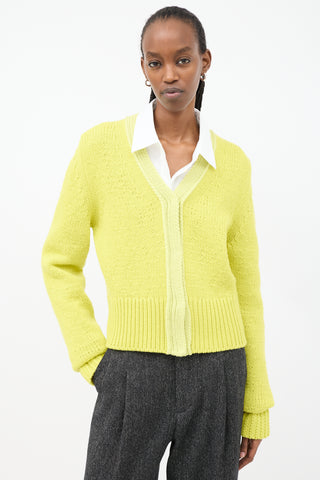 Bottega Veneta Yellow Wool 
Cashmere Knit Cardigan