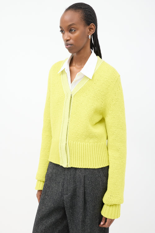 Bottega Veneta Yellow Wool 
Cashmere Knit Cardigan