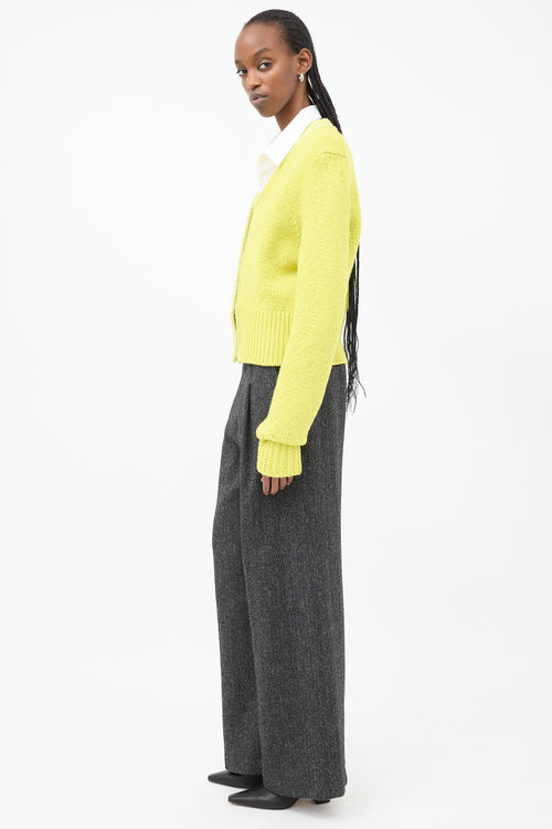 Bottega Veneta Yellow Wool 
Cashmere Knit Cardigan