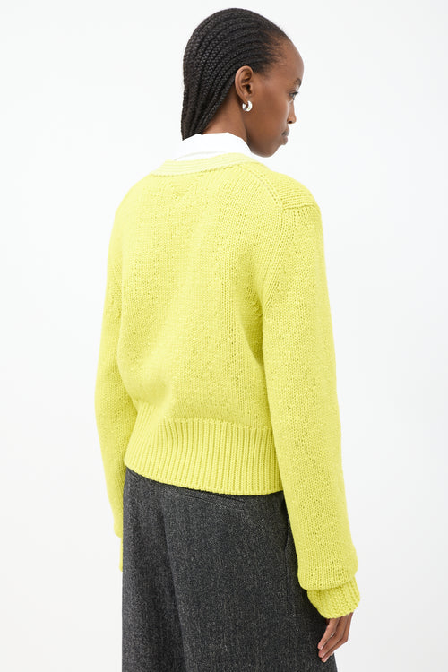 Bottega Veneta Yellow Wool 
Cashmere Knit Cardigan