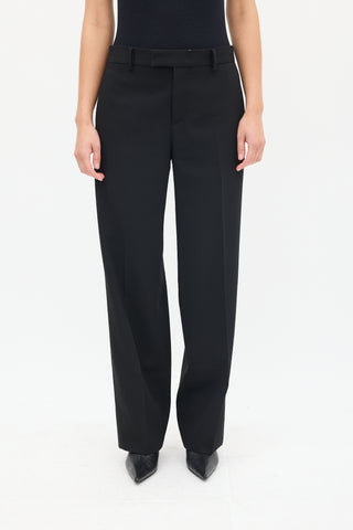 Bottega Veneta PF 2019 Black Wool Straight Leg Trouser