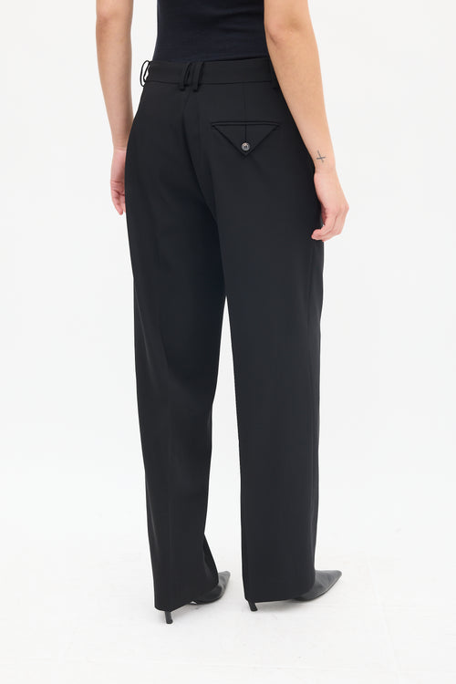 Bottega Veneta PF 2019 Black Wool Straight Leg Trouser