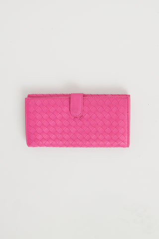 Bottega Veneta Pink Intrecciato Wallet