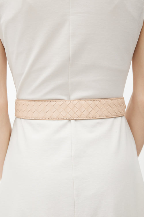 Bottega Veneta Pink Intrecciato Weave Belt