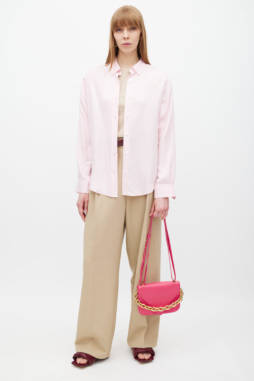 Bottega Veneta Pink Leather Mount Envelope Bag