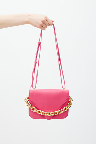 Bottega Veneta Pink Leather Mount Envelope Bag