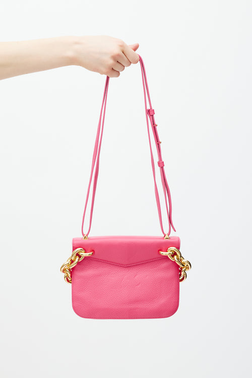 Bottega Veneta Pink Leather Mount Envelope Bag